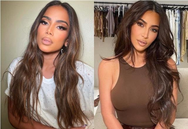 Anitta à esquerda e Kim Kardashian à direita
