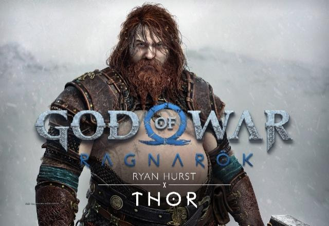 Imagem promocional de Thor em God of War: Ragnarok