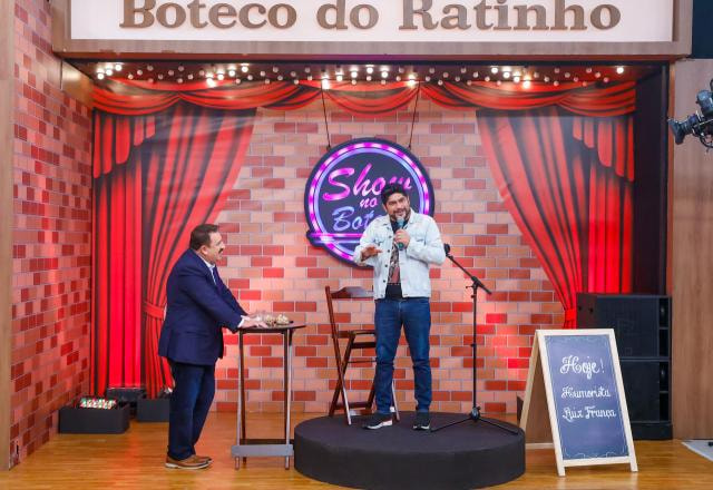 O apresentador Ratinho e o humorista Luiz França