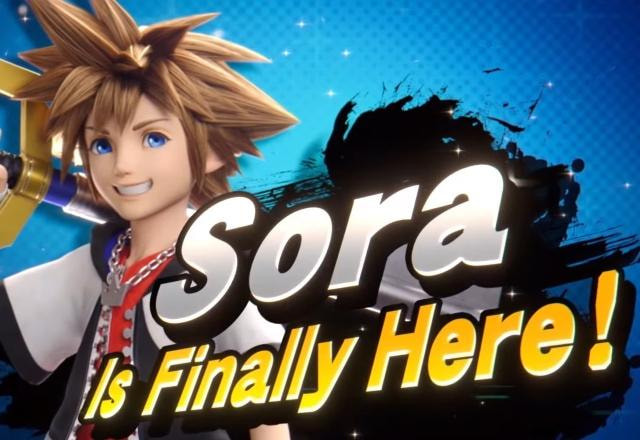 Imagem promocional do anúncio de Sora como lutador de Super Smash Bros. Ultimate