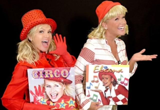 Eliana e Xuxa com discos na mão