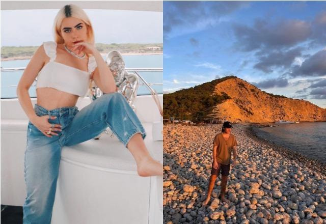 Montagem com as fotos de Jade Picon e João Guilherme lado a lado