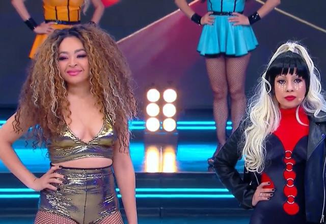 Quinarah, cover da Beyoncé e Bruna Thielle, cover da Lady Gaga no palco do programa