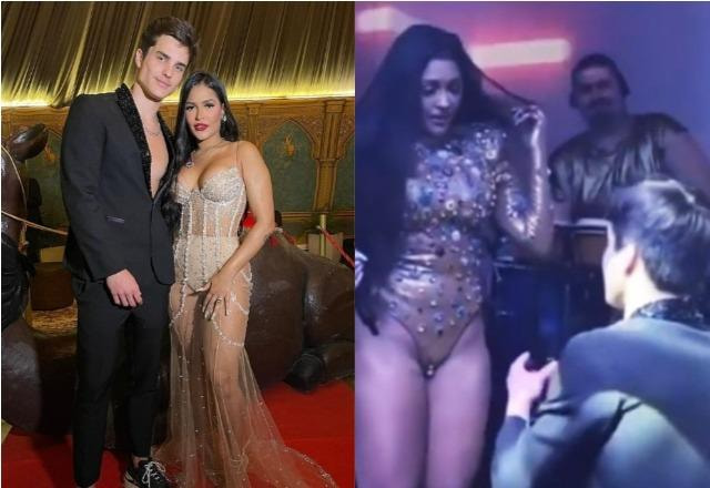 Ex-BBB Flay é pedida em casamento durante festa de aniversário