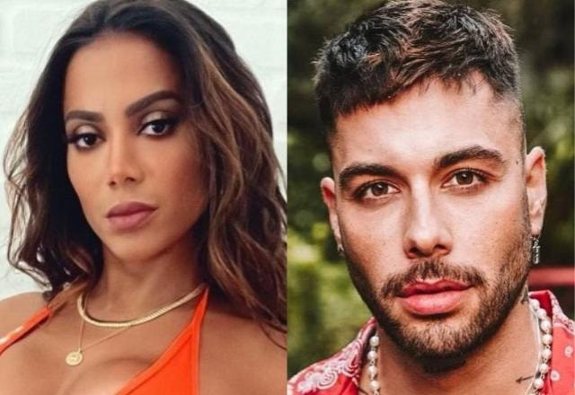 Anitta à esquerda; Gui Araújo à direita