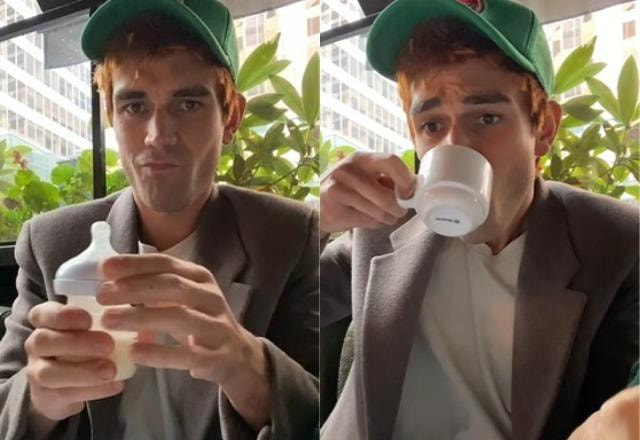 Ator de Riverdale, KJ Apa toma leite materno com café no stories