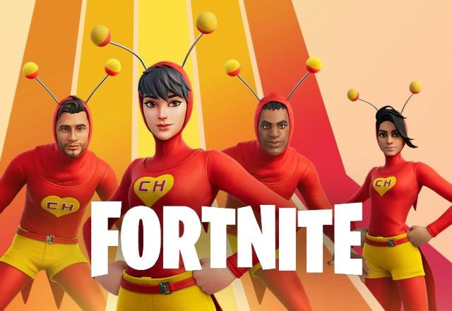 Imagem promocional do traje do Chapolin Colorado no Fortnite