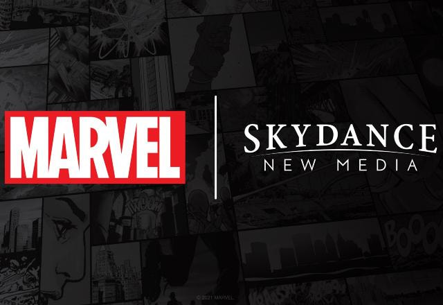 Imagem promocional da parceria entre Skydance New Media e Marvel