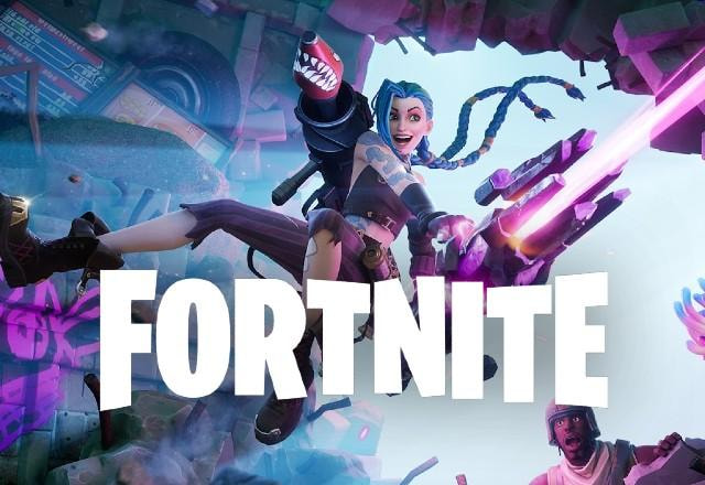 Imagem promocional da parceria entre Fortnite e League of Legends