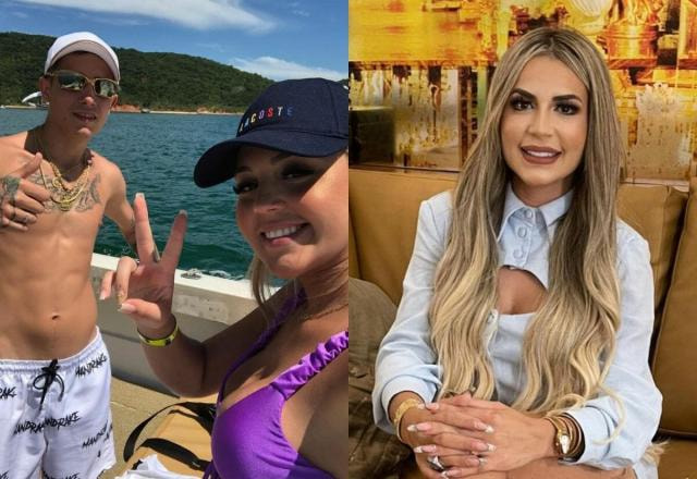 Deolane Bezerra e o cantor MC Hariel ao lado da esposa