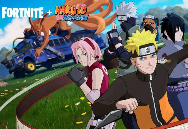 Imagem promocional da colaboração de Fortnite e Naruto Shippuden