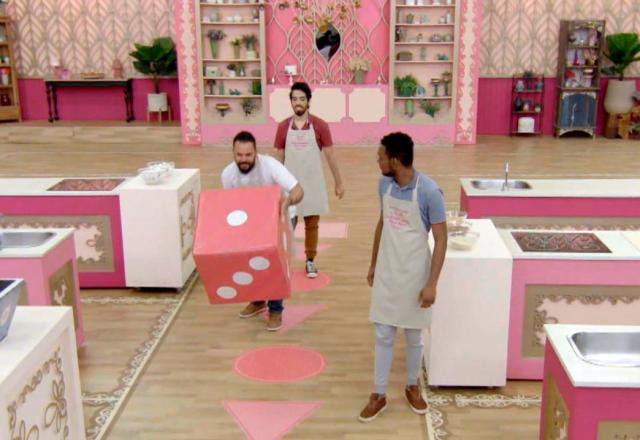 Finalistas do Bake Off Brasil em jogo durante prova do reality