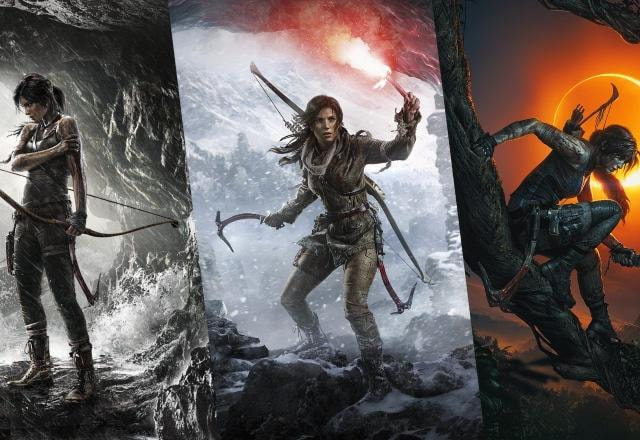 Imagem promocional da trilogia reboot de Tomb Raider