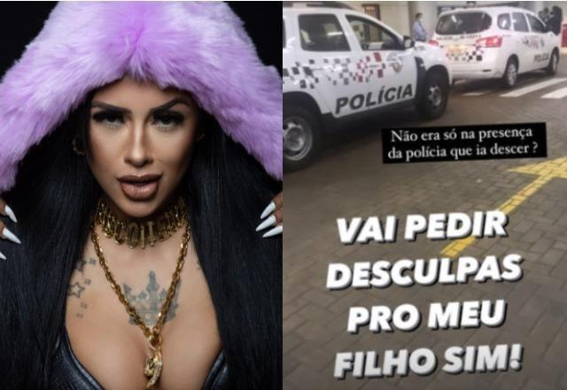 Foto de Fernanda Medrado à esquerda; Print dos stories da rapper à direita