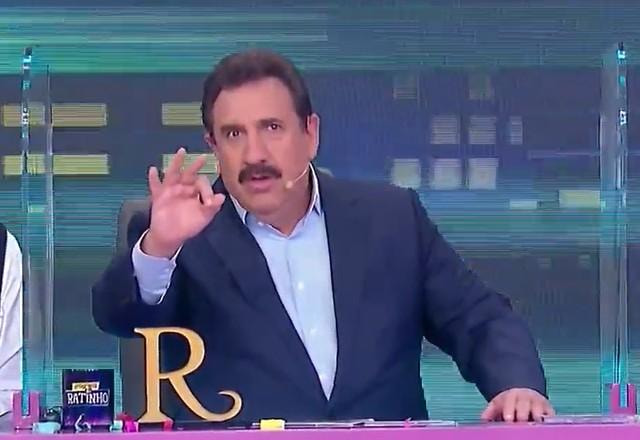 O apresentador Ratinho durante o programa.