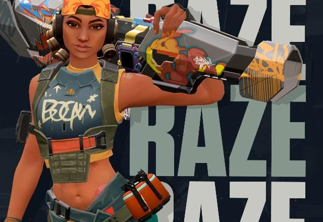 Imagem promocional de Raze, no VALORANT