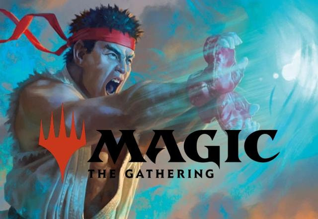 Imagem promocional do crossover entre Magic: The Gathering e Street Fighter