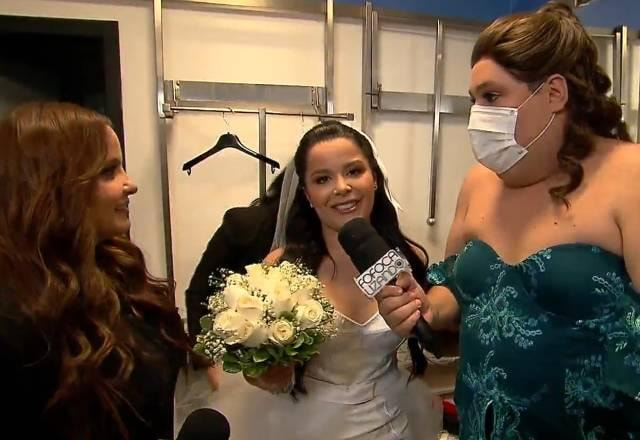 Fofoquito, Maiara e Maraisa nos bastidores do programa The Noite