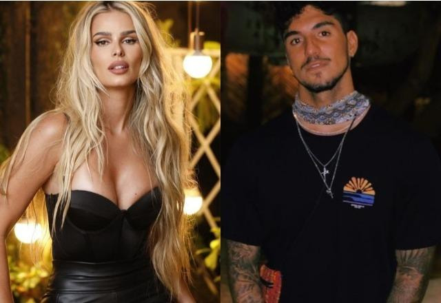 Yasmin Brunet à esquerda; Gabriel Medina à direita