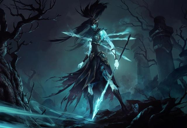 Imagem da carta evoluída de Kalista no Legends of Runeterra