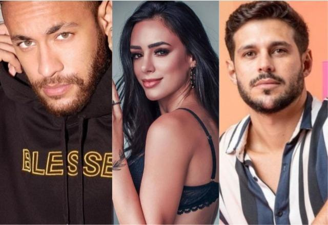 Montagem com as fotos de Neymar, Bruna Biancardi e Rodrigo Mussi