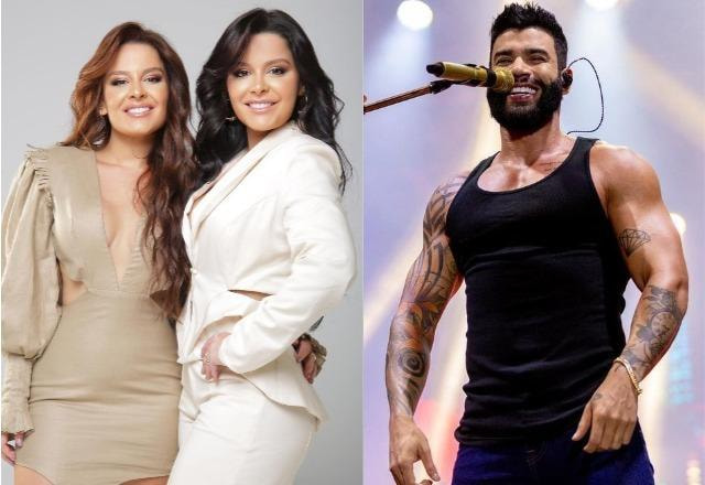 Maiara e Maraisa à esquerda; Gusttavo Lima à direita