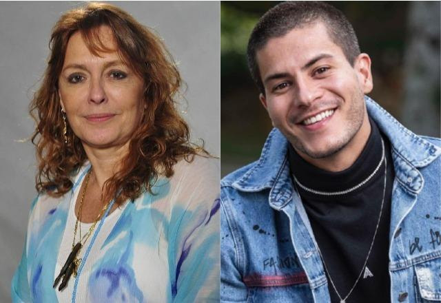 Maria Zilda à esquerda; Arthur Aguiar à direita