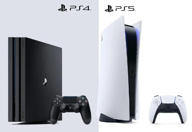 PS4 e PS5 lado a lado