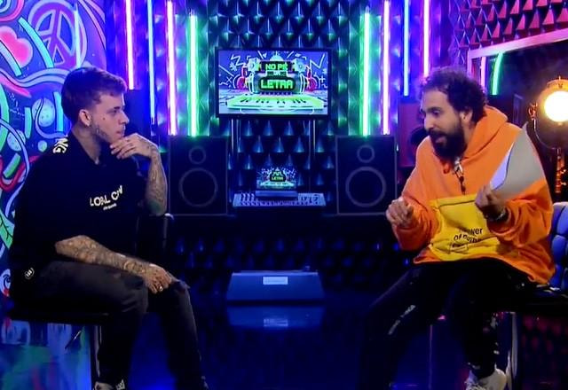 MC Pedrinho e Murilo Couto durante o programa.