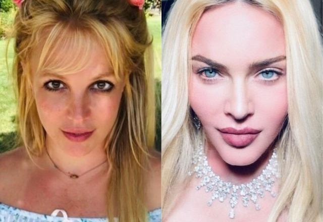 Britney Spears à esquerda; Madonna à direita