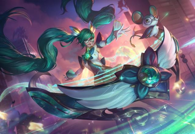 Splash art da skin Sona Guardiã Estelar