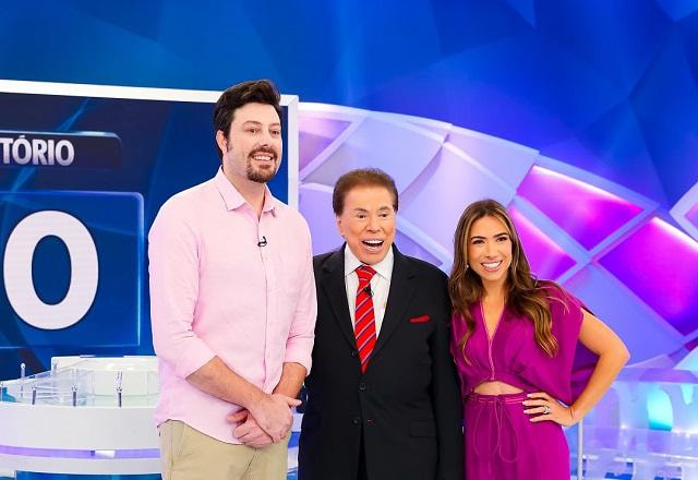 Danilo Gentili, Silvio Santos e Patricia Abravanel