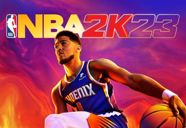 Imagem promocional de NBA 2K23 com Devin Booker