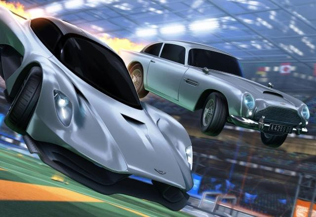 Imagem promocional do crossover entre 007 e Rocket League