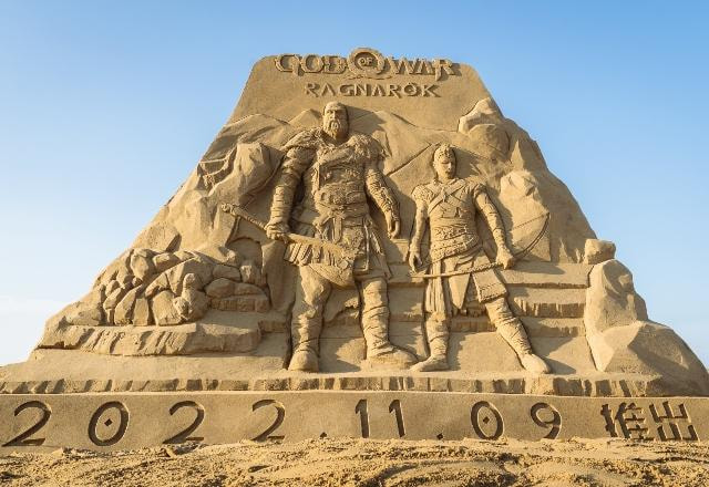 Escultura de areia GOW Ragnarok