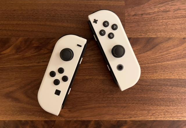 Imagem promocional dos Joy-Cons do Nintendo Switch OLED