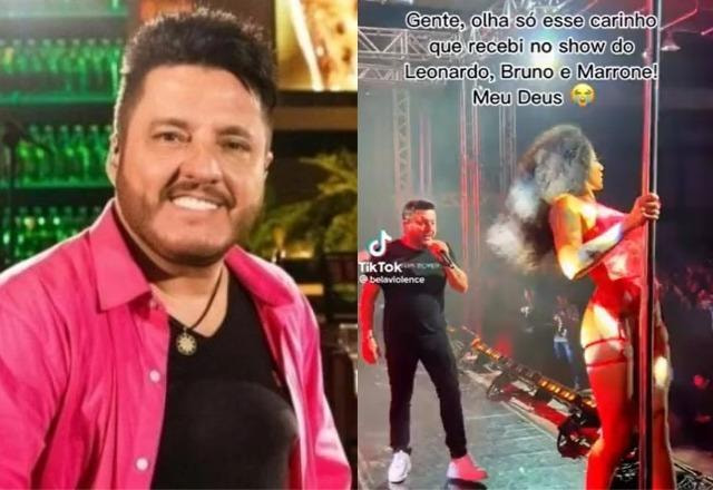 Bruno sorrindo à esquerda; Bruno durante apresentação de bailaria à direita