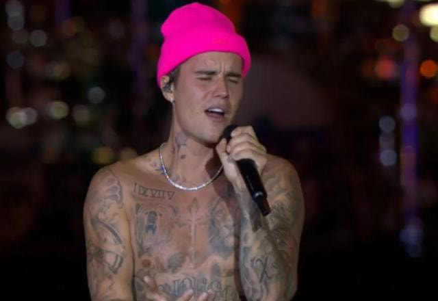 O cantor Justin Bieber no Rock in Rio - Reprodução: GloboPlay