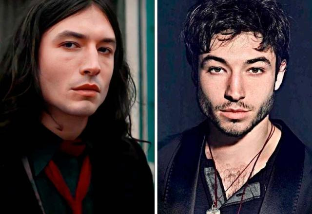 Montagem mostra duas fotos de Ezra Miller lado a lado