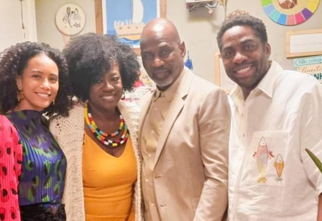 Viola Davis ao lado de Taís Araujo e Lázaro Ramos