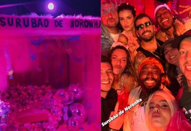 Imagem de área criada na festa de Gio Ewbank; Foto de famosos na festa de Gio Ewbank