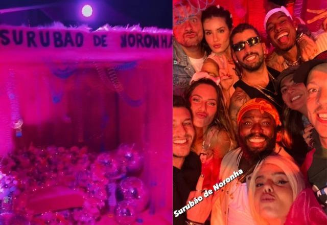 Imagem de área criada na festa de Gio Ewbank; Foto de famosos na festa de Gio Ewbank