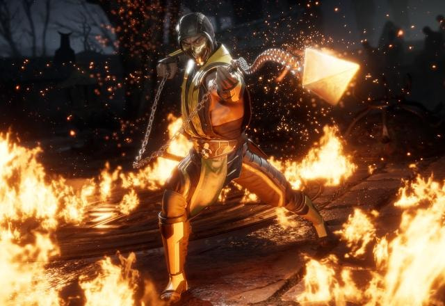 Imagem promocional de Scorpion em Mortal Kombat 11