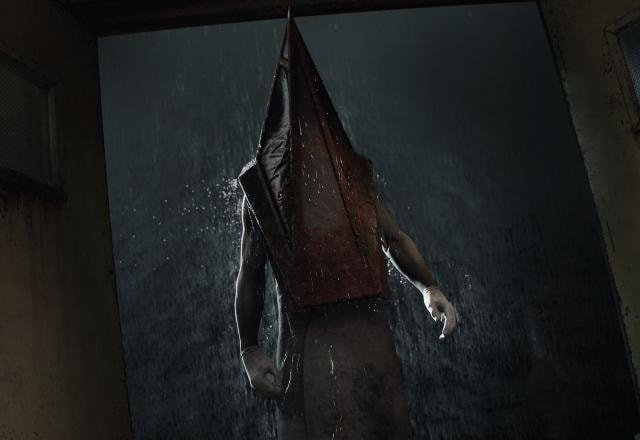 Imagem promocional de Pyramid Head em Silent Hill 2 Remake