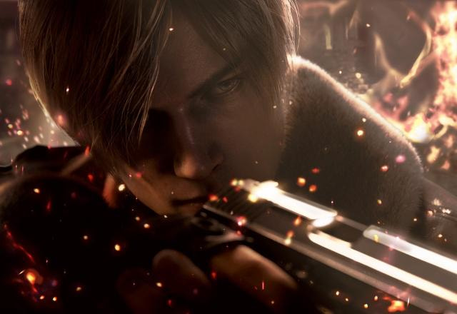 Imagem promocional de Leon Kennedy em Resident Evil 4 Remake