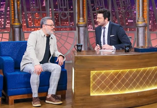 Danton Mello e Danilo Gentili durante o The Noite.