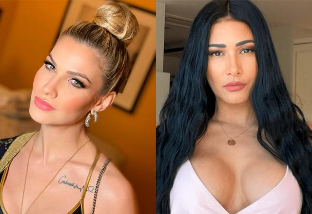 montagem com foto de andressa e simaria