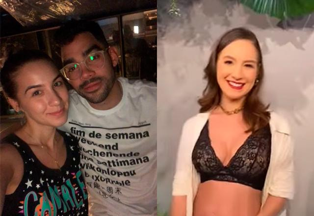 montagem com a foto de karoline com gabriel e só karoline