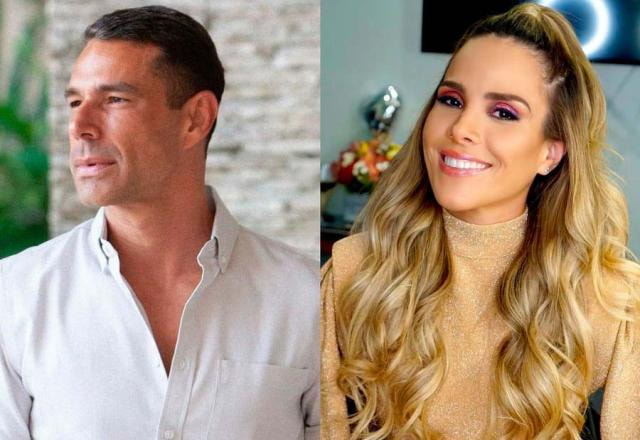 Arte dividida com os rostos de Marcus Buaiz e Wanessa