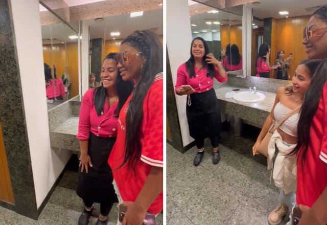 A cantora Ludmilla posa para fotos com os fãs